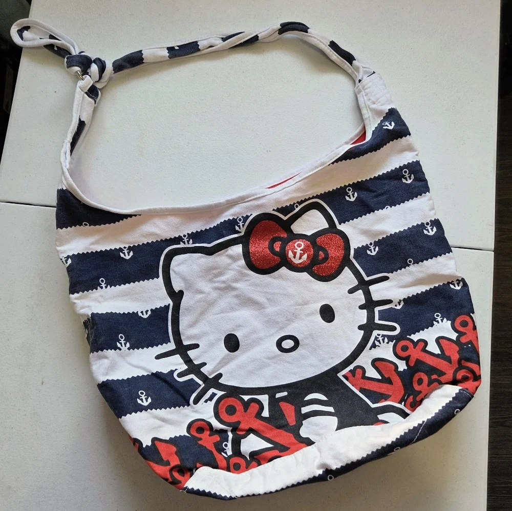 Hello Kitty Navy and Red Striped Bag - Picture 1 of 7